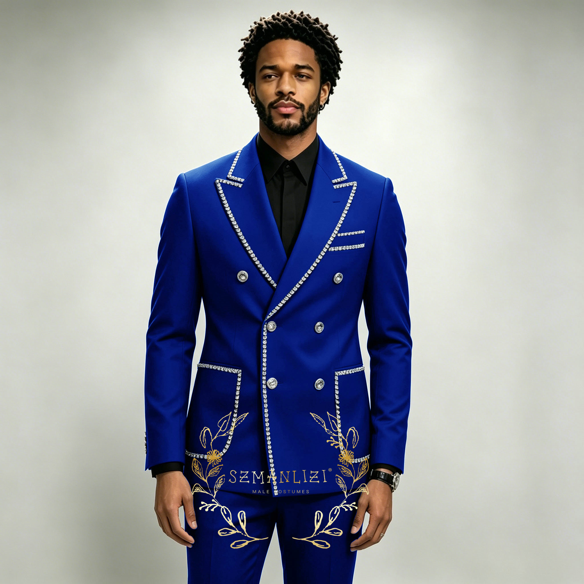 Formal Wear For Men In Wedding - Jas Pria Mewah 2 Potong Biru