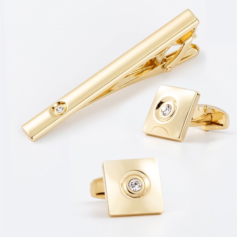 Cufflinks Silver Set - Set Kancing Manset dan Penjepit Dasi