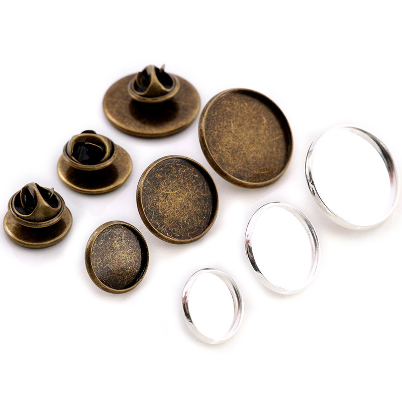 Cufflinks Silver Set - 10 Pcs 12-20 Mm Ukuran Bagian
