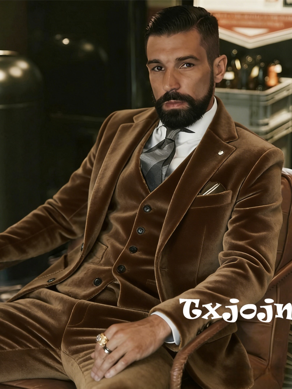 Formal Wear For Men In Wedding - Setelan Pria Beludru 3 Potong untuk