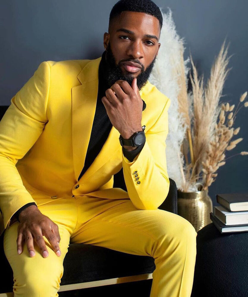 Setelan Pria Kuning Slim Fit S - Formal Wear For Men Yellow ulasan dan harga