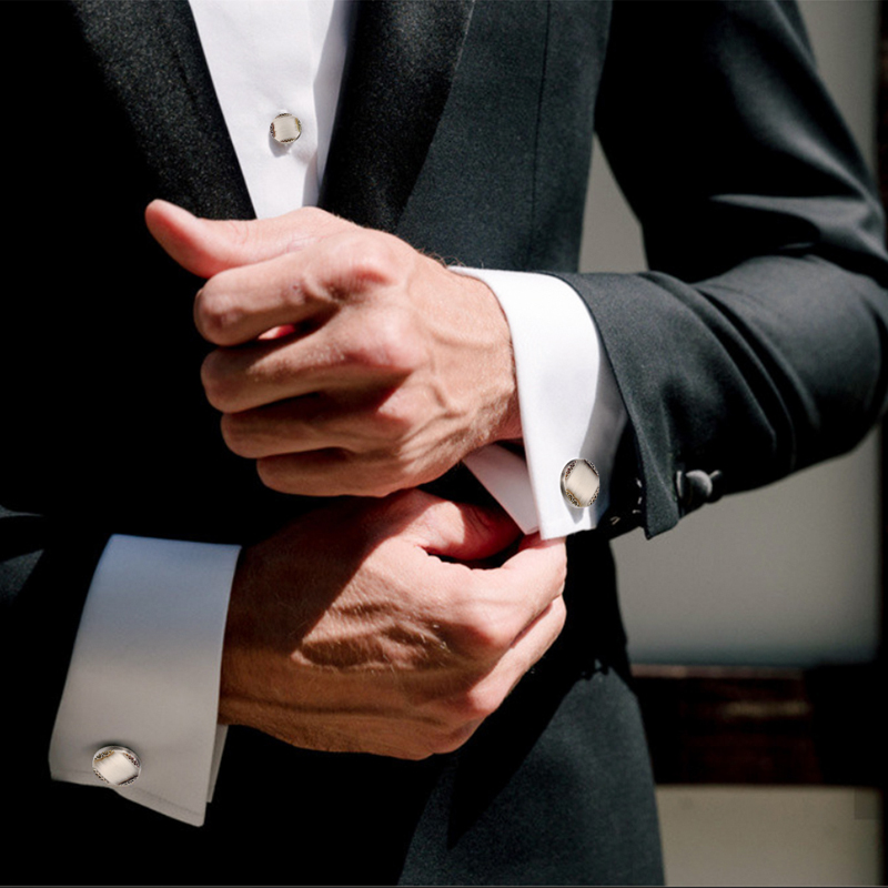 Kancing Manset Warna Perak Kun - Cufflinks Silver Set ulasan dan harga