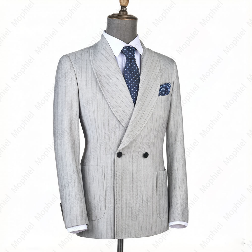 Jas Pria Mophiel Abu-Abu Muda  - Formal Wear For Men In Wedding ulasan dan harga