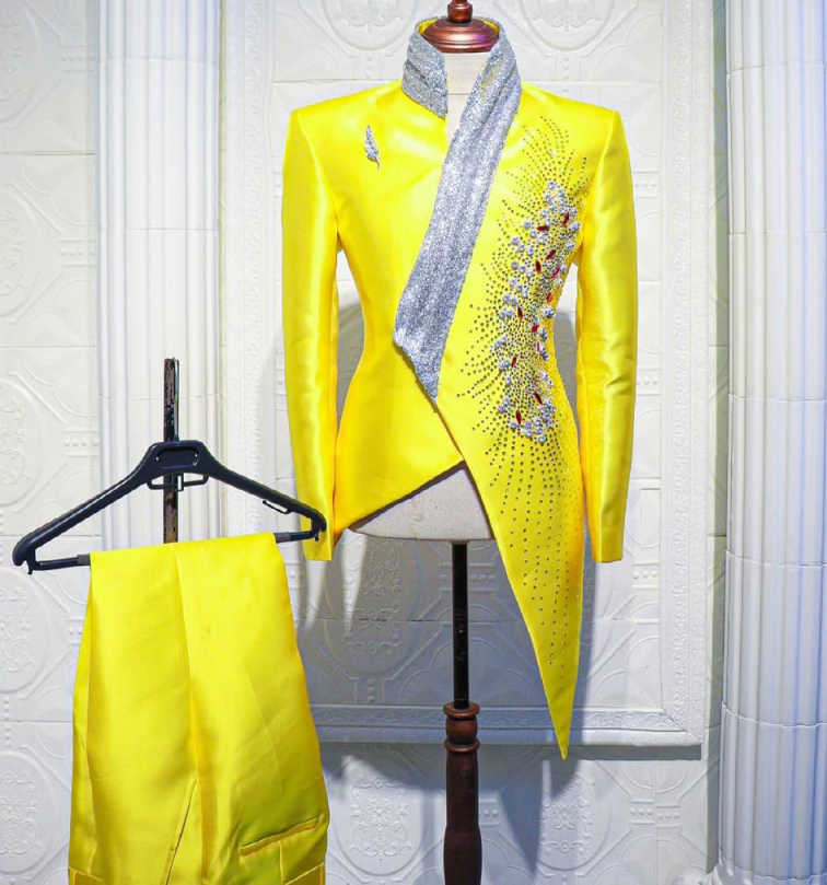 Tuksedo Pernikahan Kuning Mode - Formal Wear For Men Yellow ulasan dan harga