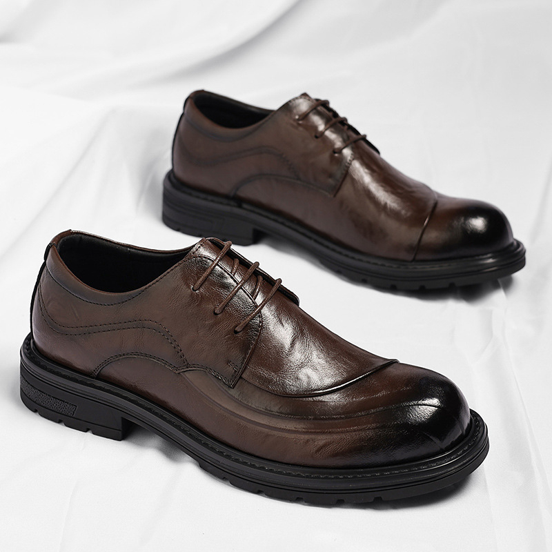 Sepatu Kulit Asli Coklat Mengk - Formal Wear For Men In Wedding ulasan dan harga
