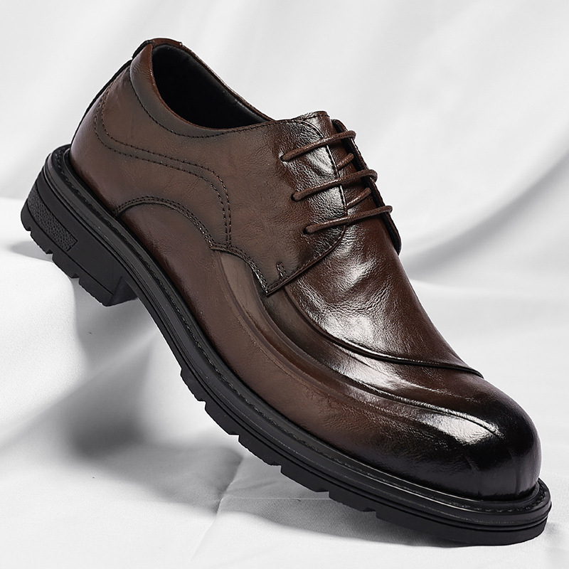 Sepatu Kulit Asli Coklat Mengk - Formal Wear For Men In Wedding ulasan dan harga