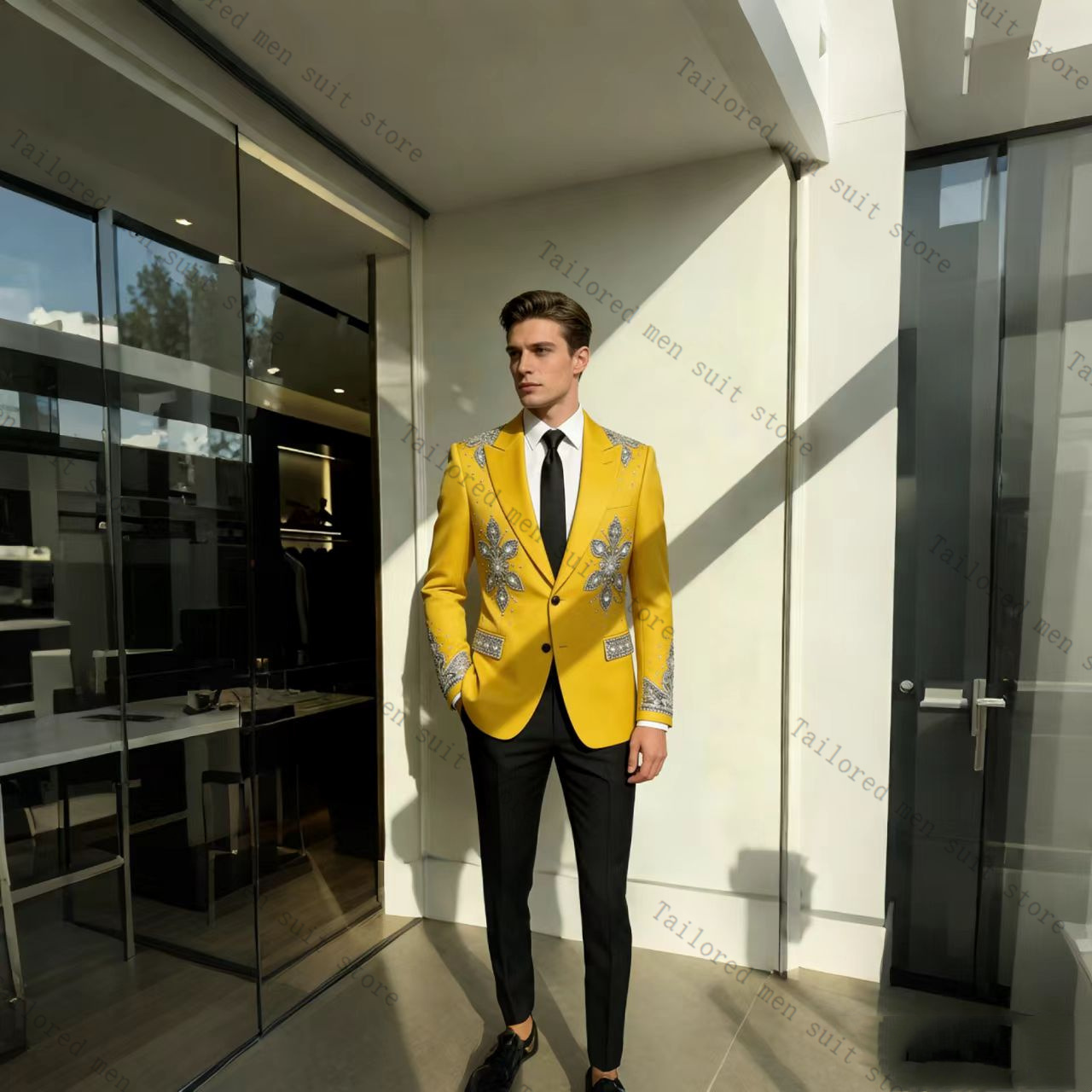 Setelan Jas Pria Kuning 2 Pcs  - Formal Wear For Men Yellow ulasan dan harga
