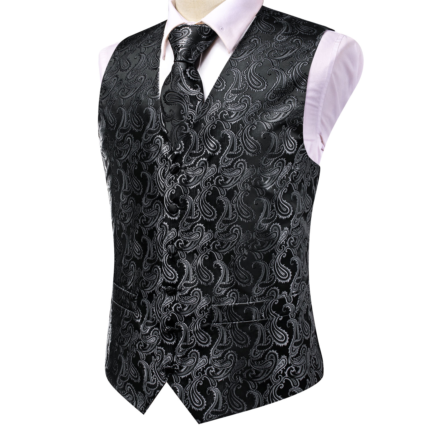 Rompi Jacquard Paisley Perak S - Cufflinks Silver Set ulasan dan harga