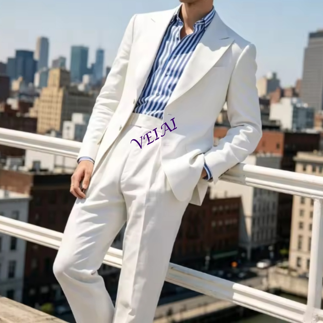 Setelan Pria 2-Potong Linen Hi - Men'S Relaxed Formal Wear ulasan dan harga