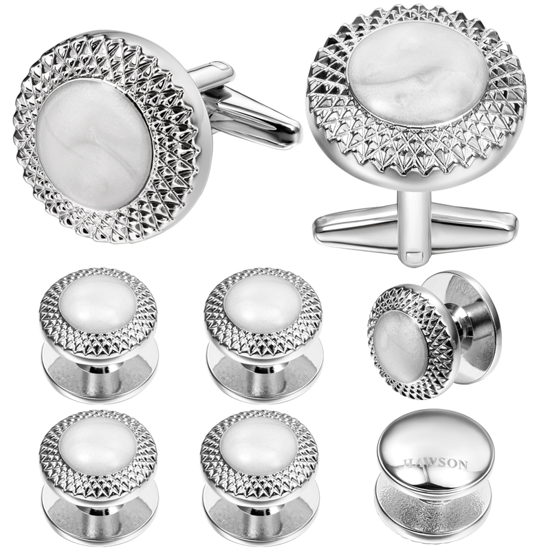 HAWSON Set Kancing Manset dan  - Cufflinks Silver Set ulasan dan harga