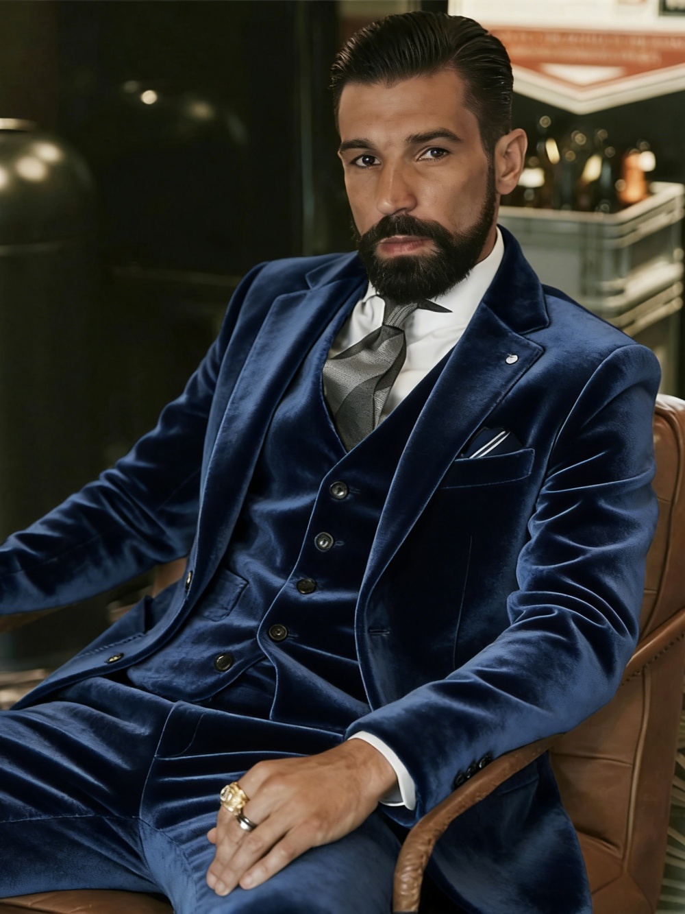 Setelan Pria Beludru 3 Potong  - Formal Wear For Men In Wedding ulasan dan harga