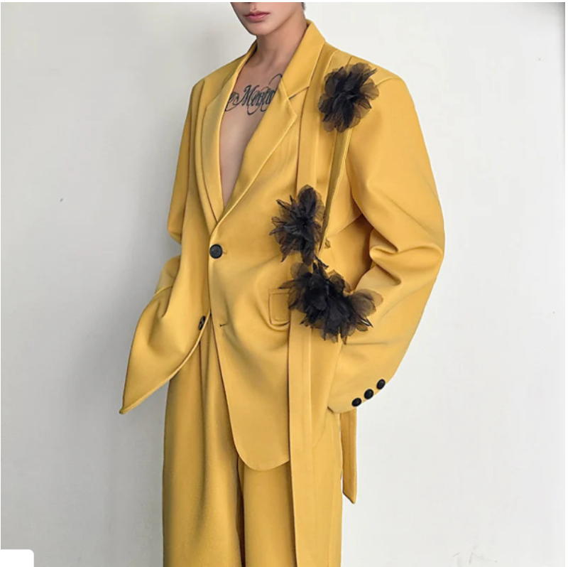 Setelan Jas Pria Kuning 2 Poto - Formal Wear For Men Yellow ulasan dan harga