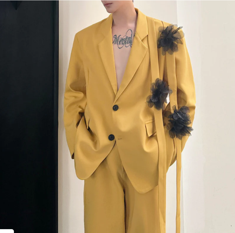Setelan Jas Pria Kuning 2 Poto - Formal Wear For Men Yellow ulasan dan harga